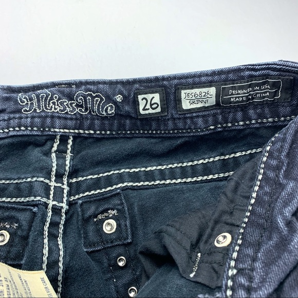 Miss Me Sequin Skinny Stretch Jeans Size 26 - Picture 7 of 8